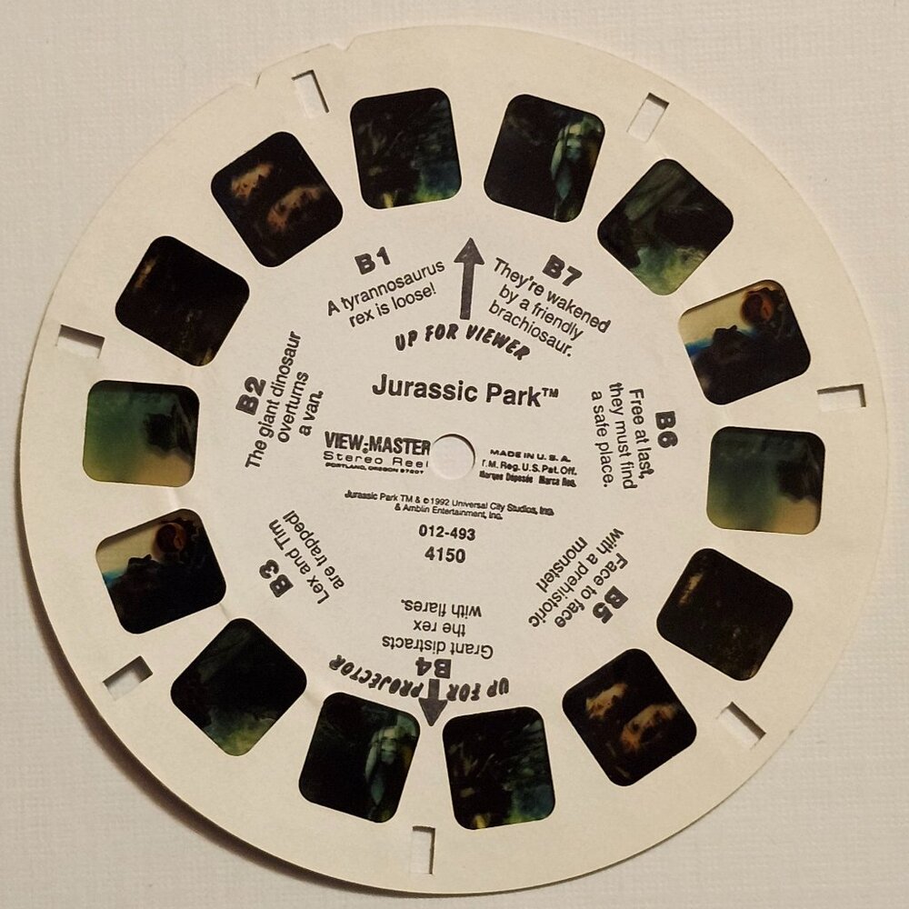 ORIGINAL Jurassic Park View Master Reel 1992